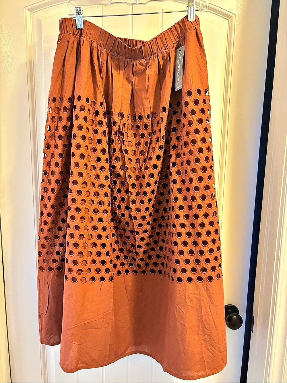 Lane Bryant Maxi Eyelet Skirt in Brown Size 18/20 NWT